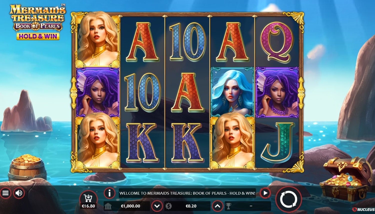 Mermaid's Treasure: Book of Pearls - Hold & Win
