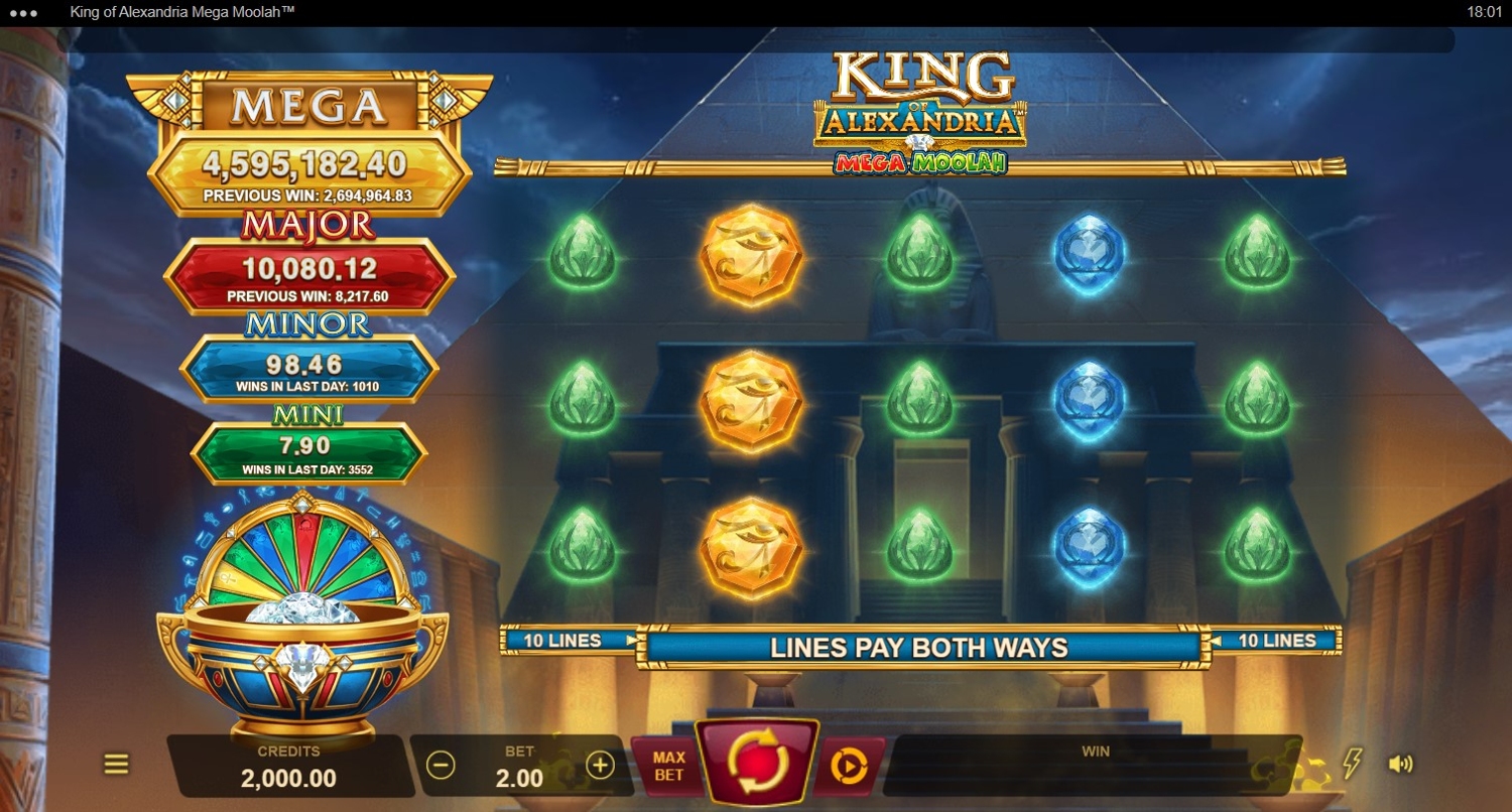 King of Alexandria Mega Moolah