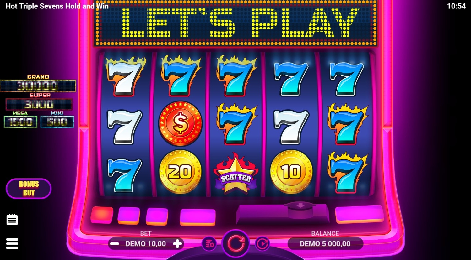 Hot Triple Sevens Hold & Win