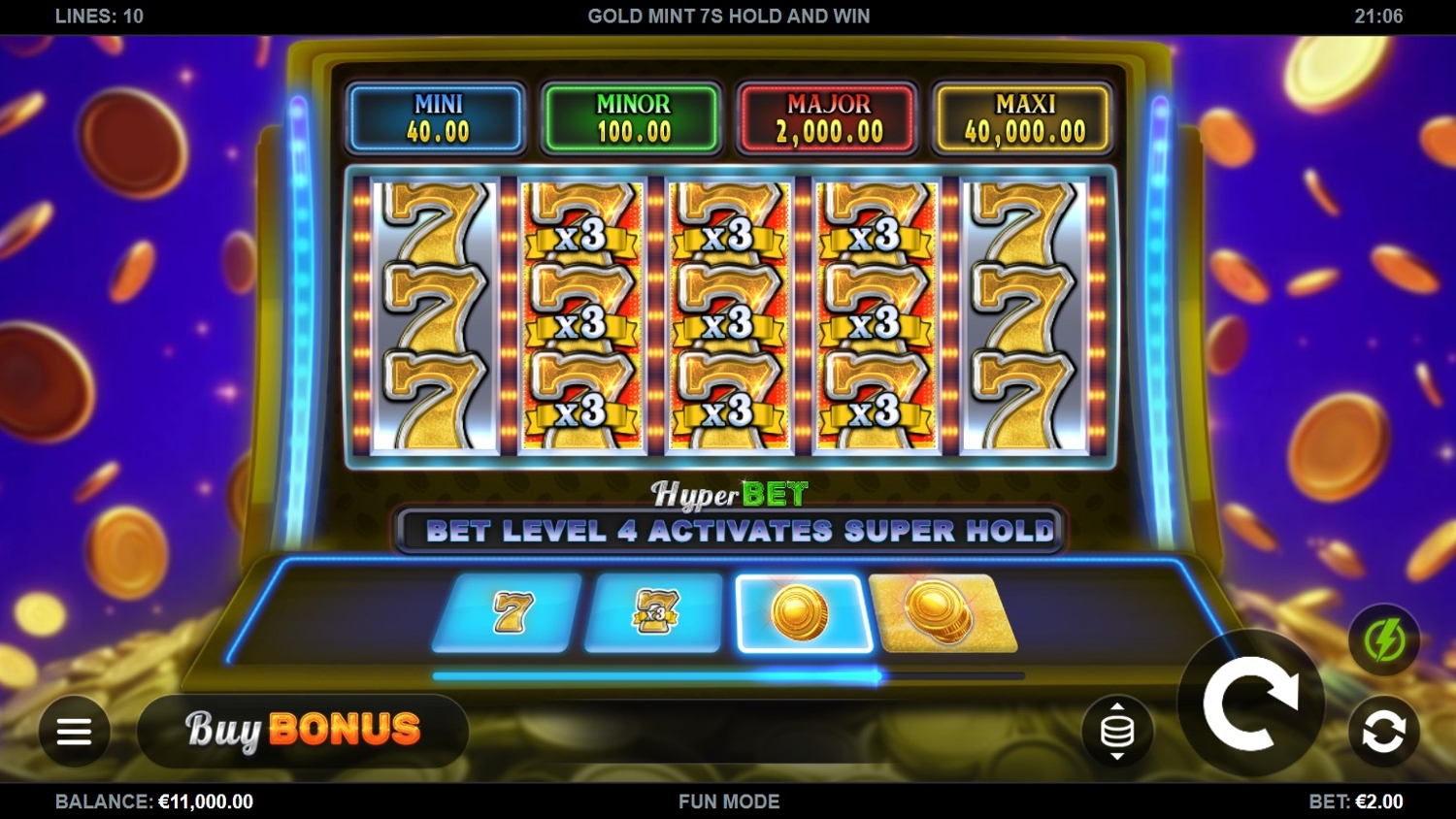 Gold Mint 7s Hold and Win