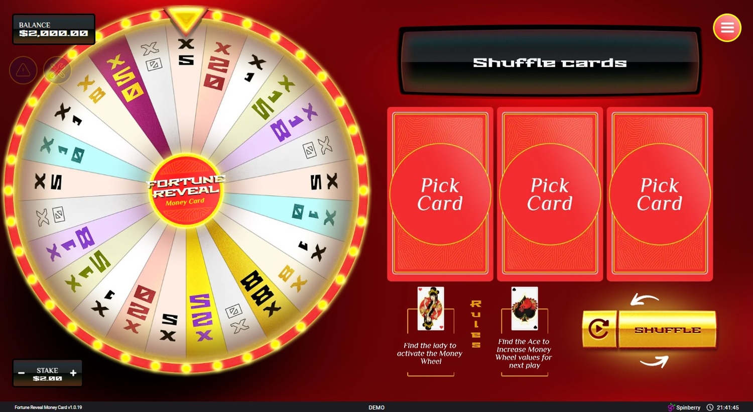 Fortune Reveal Money Card