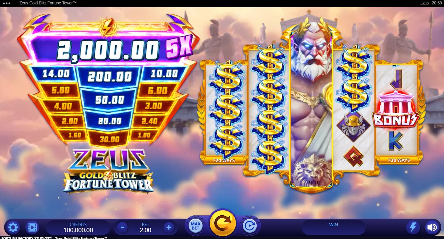 Zeus Gold Blitz Fortune Tower