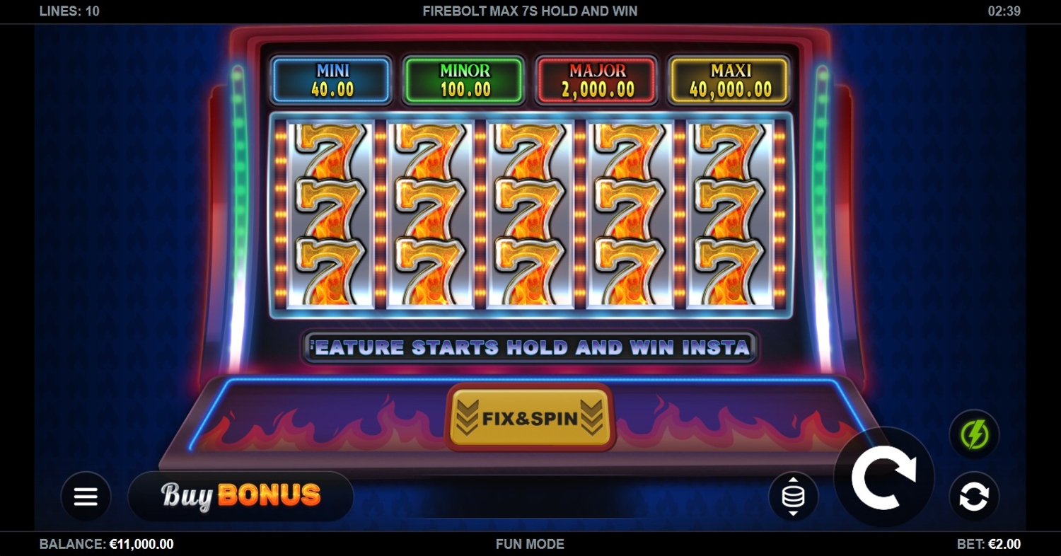 Firebolt Max 7s Hold and Win