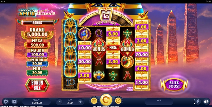 Mask Of Amun Gold Blitz Ultimate