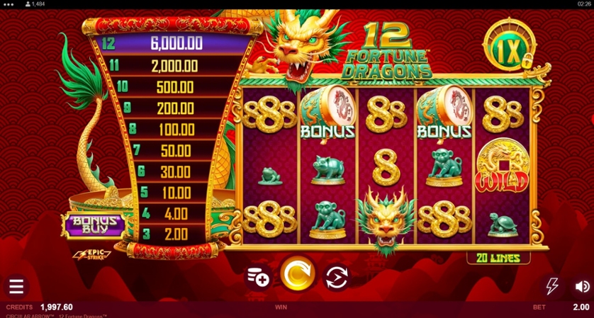 12 Fortune Dragons