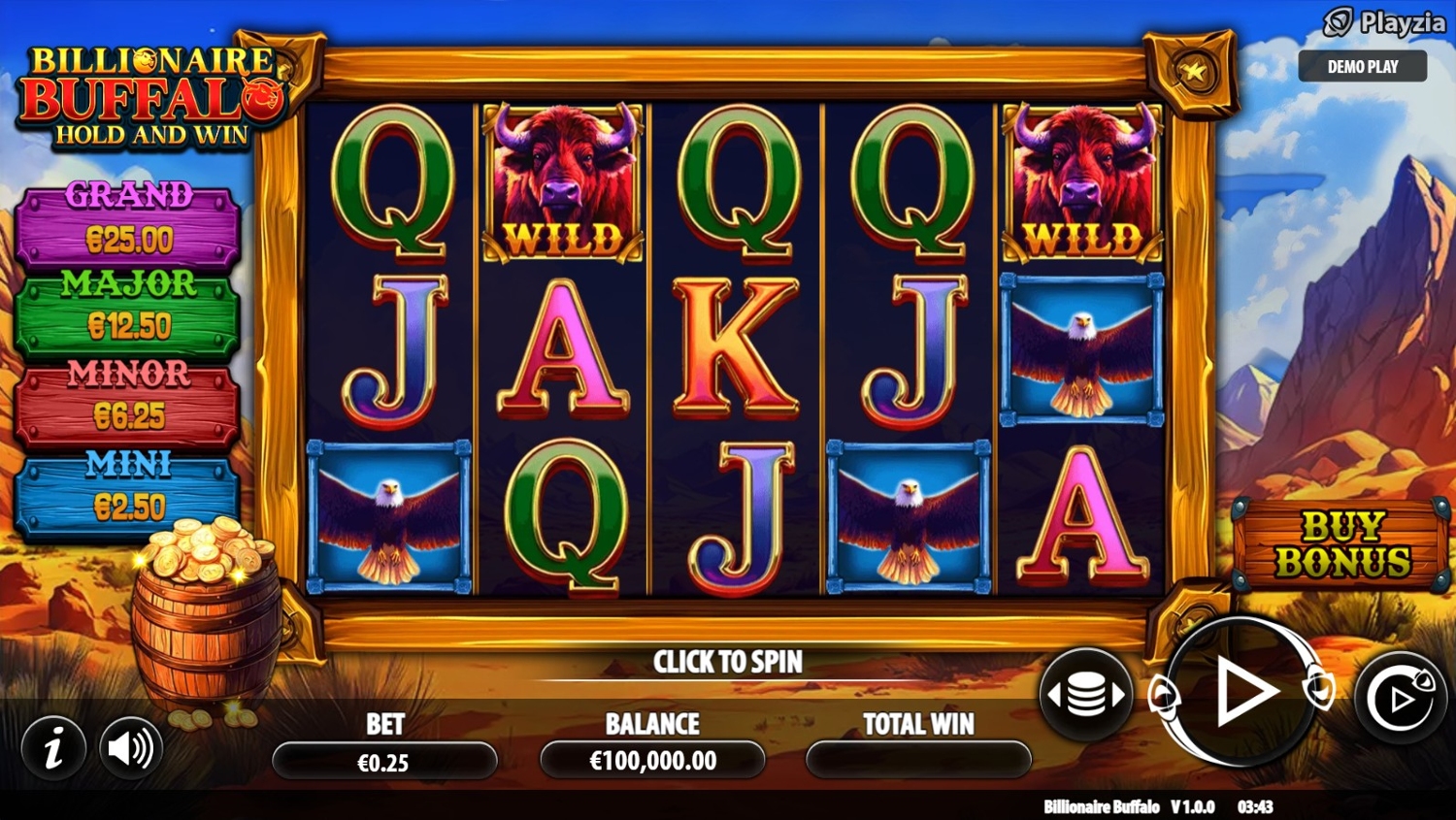 Billionaire Buffalo Hold and Win