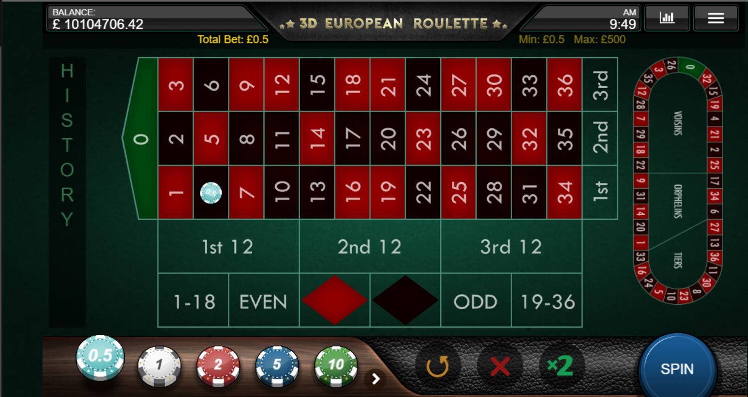 3D European Roulette
