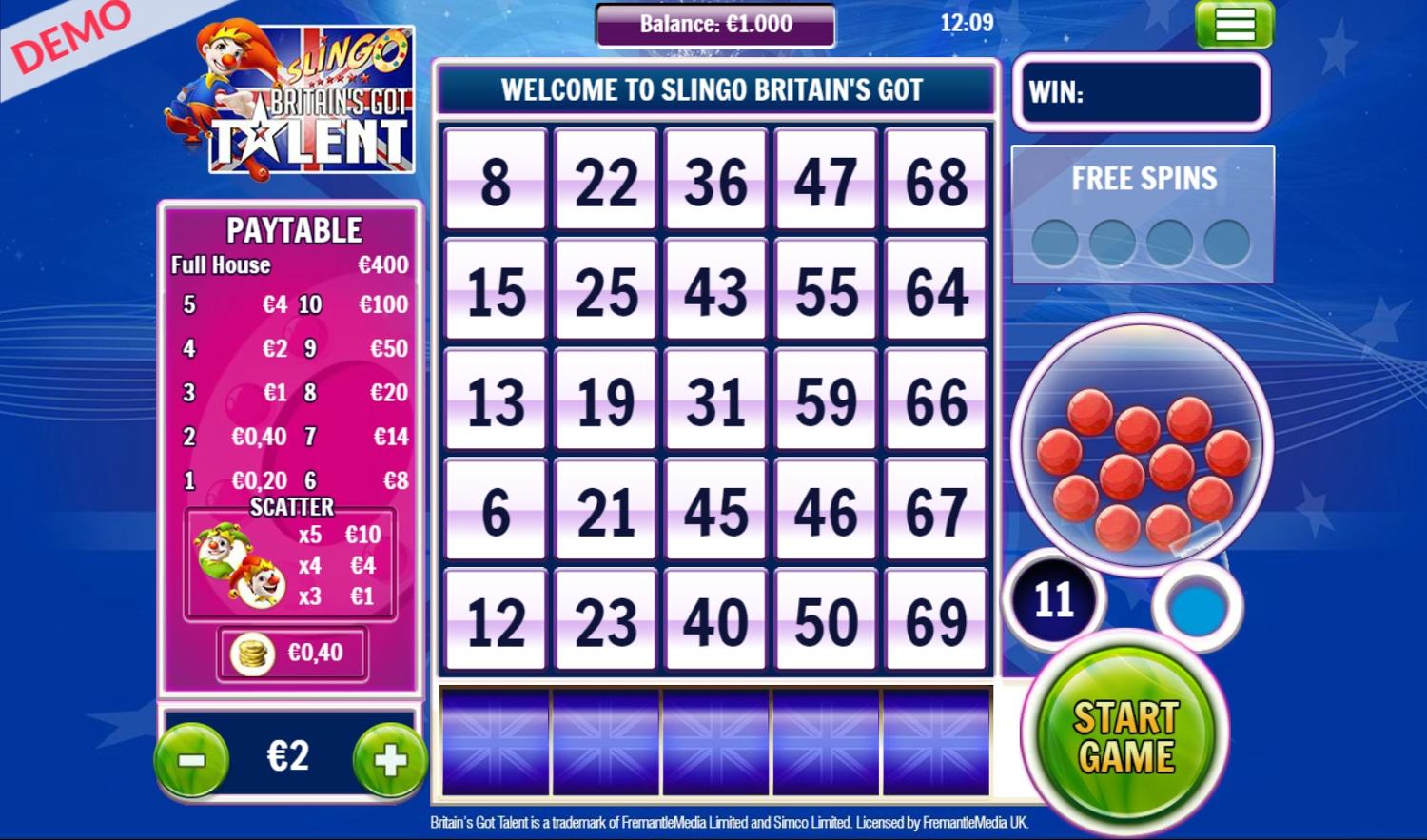 Slingo Britian's Got Talent