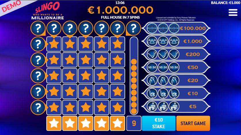 Slingo Who Wants to be a Millionaire