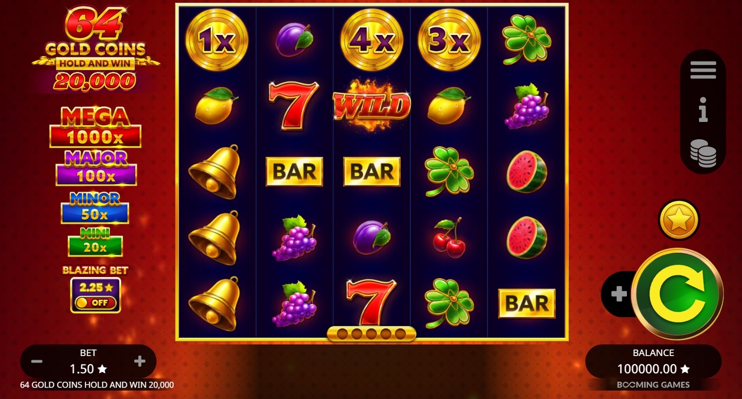 64 Gold Coins Hold and Win 20,000
