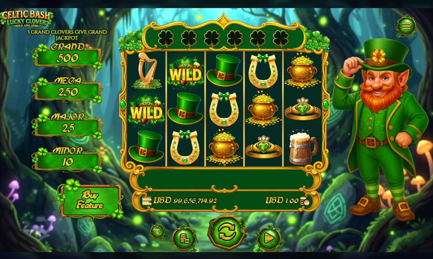 Celtic Bash: Lucky Clover Hold and Spin