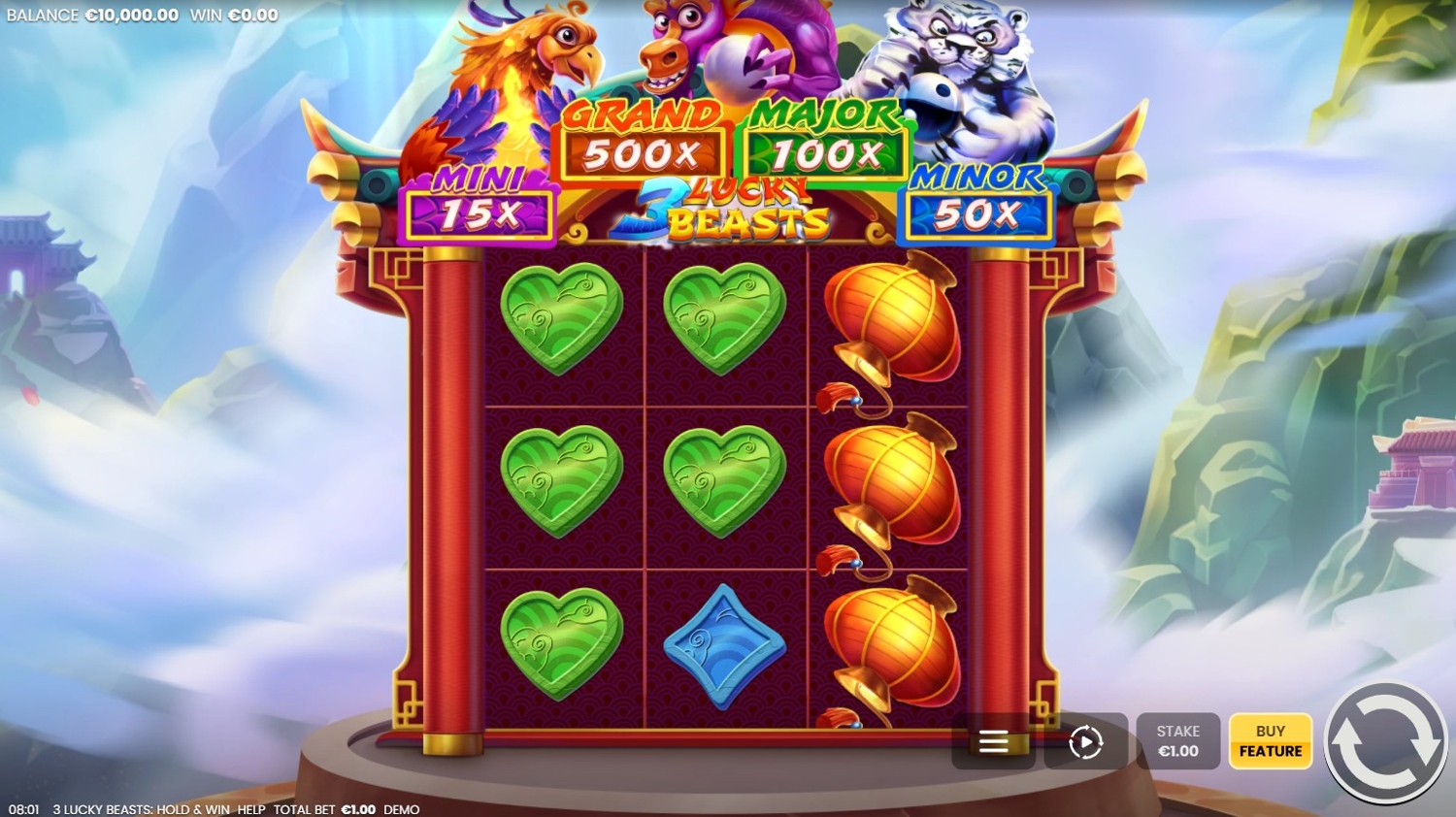 3 Lucky Beasts Hold and Win
