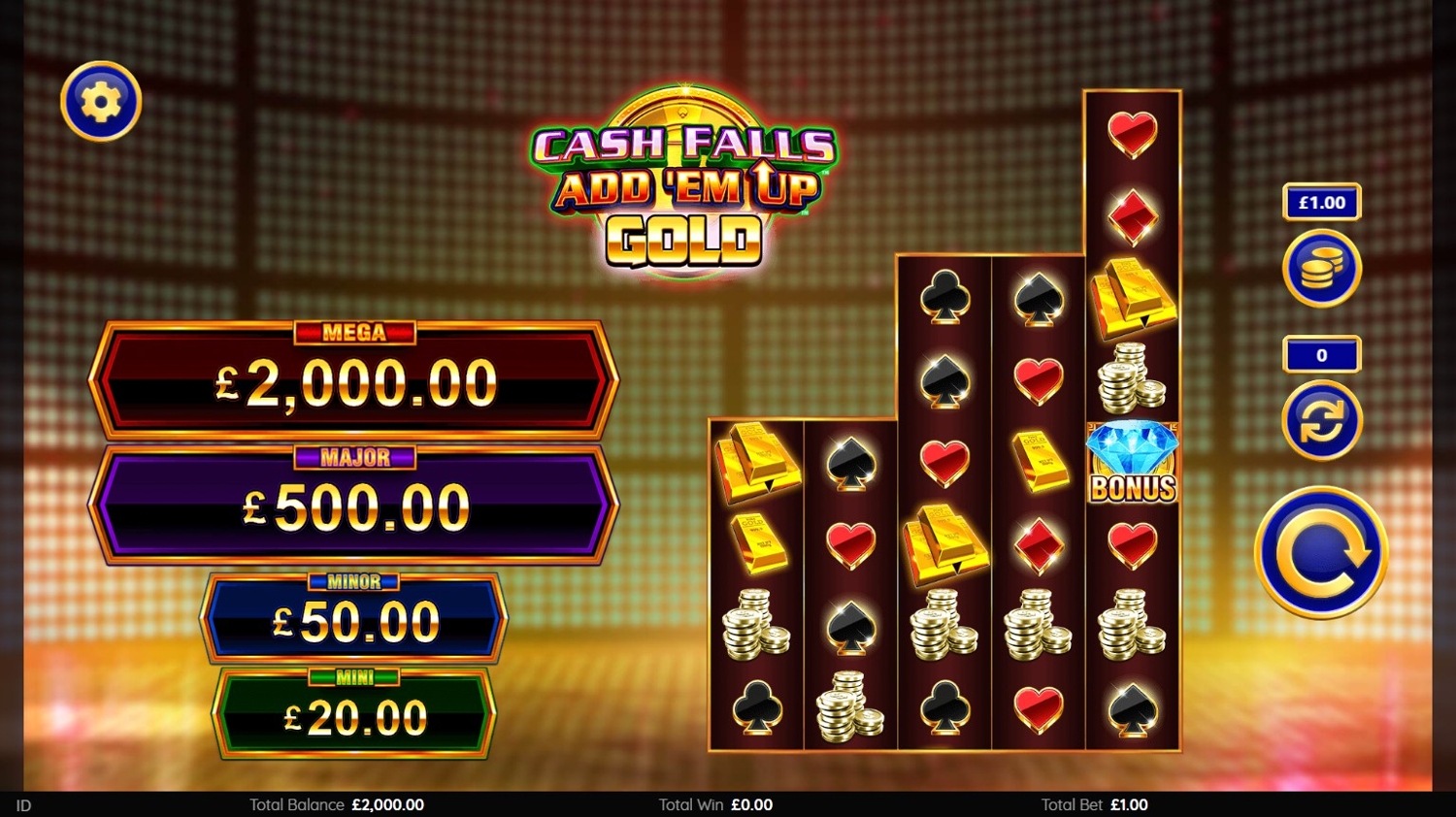 Cash Falls: Add Em Up Gold