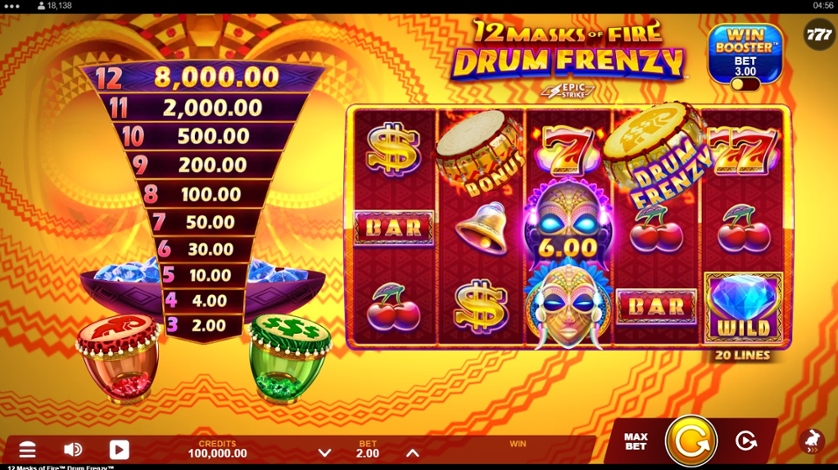 12 Masks of Fire Drum Frenzy