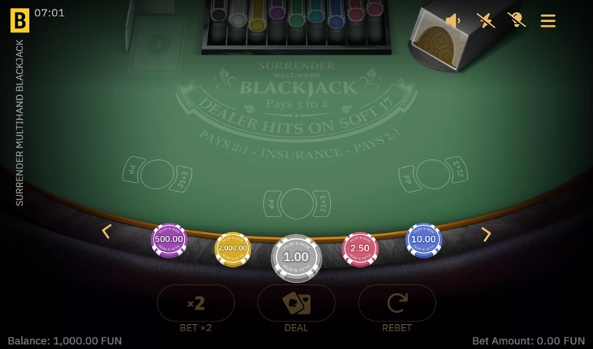 Surrender Multihand Blackjack