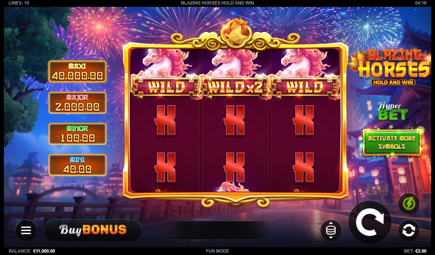 Blazing Horses Hold and Win