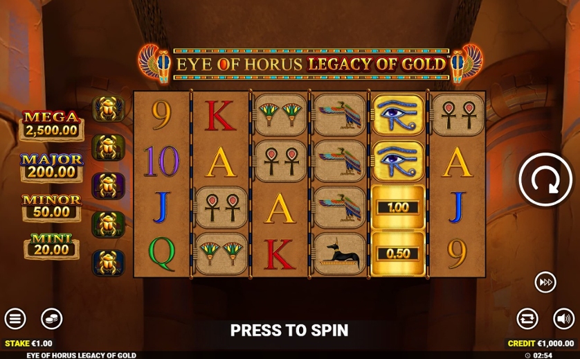 Eye of Horus Legacy of Gold Jackpot King