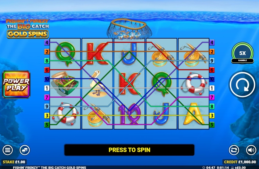 Fishin' Frenzy The Big Catch Gold Spins