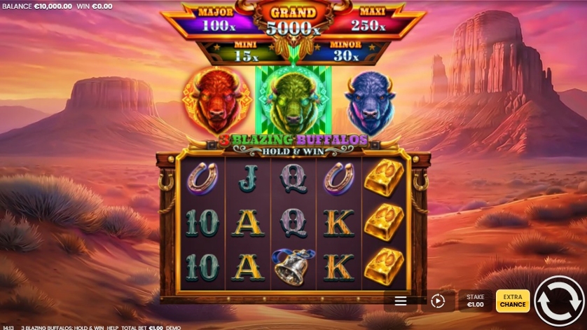 3 Blazing Buffalos: Hold & Win