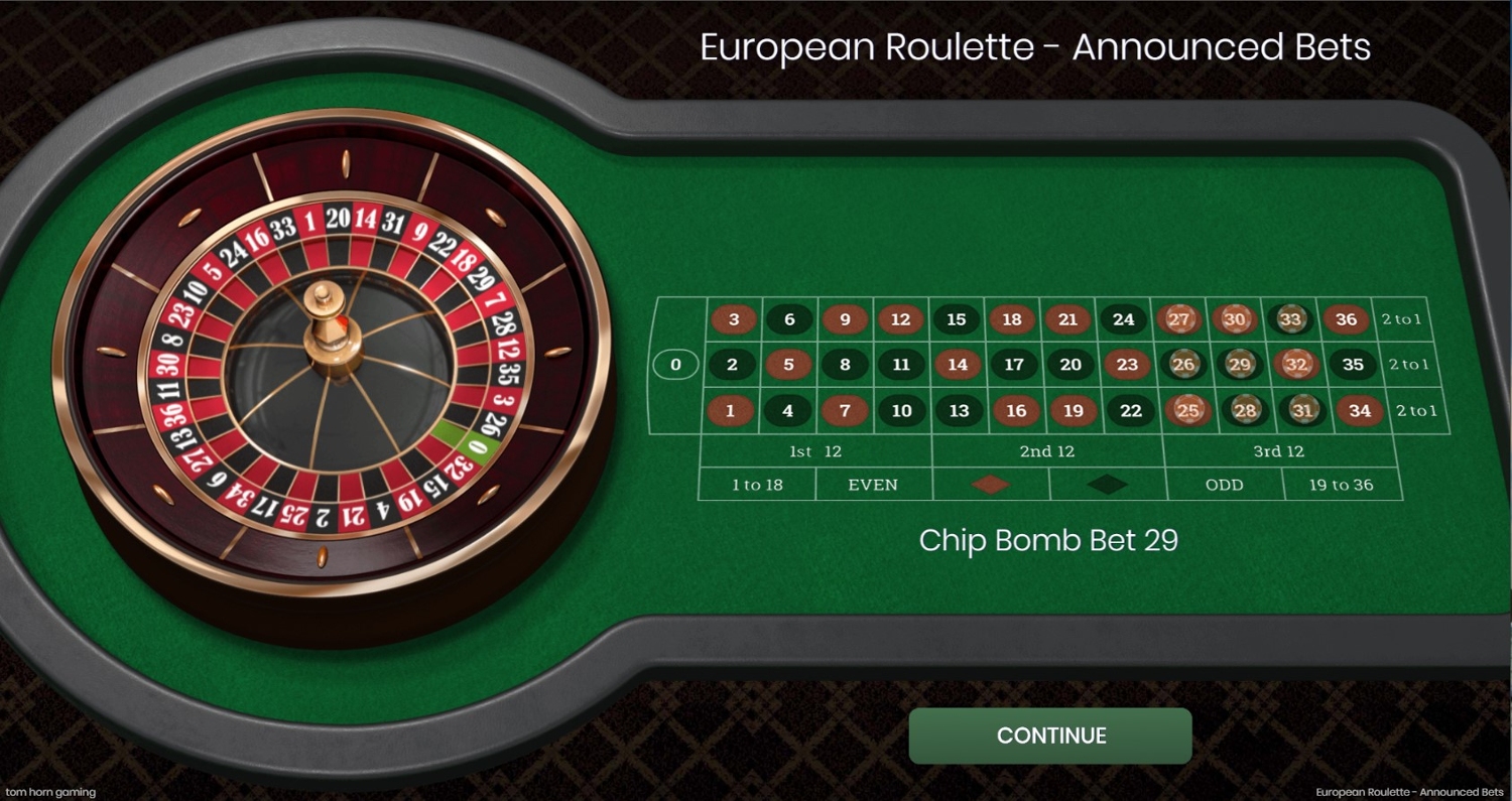 European Roulette - Annouced Bets