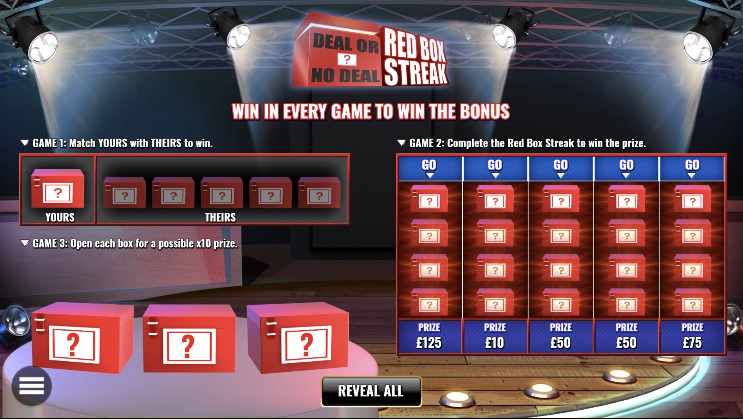 Deal or no Deal: Red Box Streak