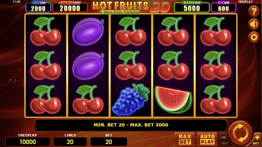 Hot Fruits 20 Cash Spins