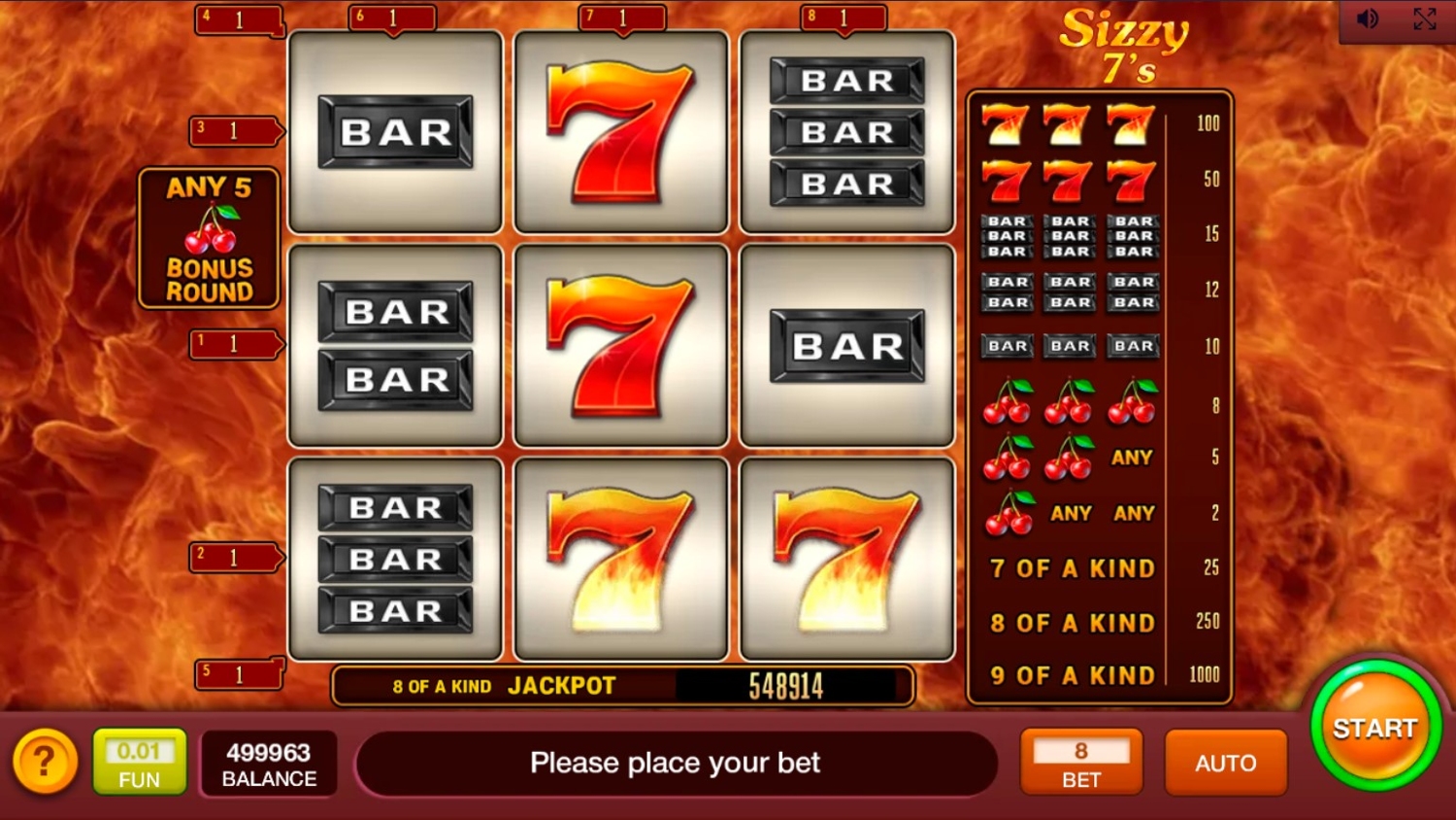 Sizzling 7's