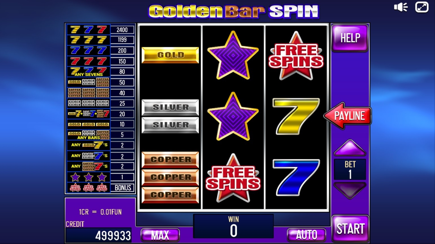 Golden Bar Spin (3x3)