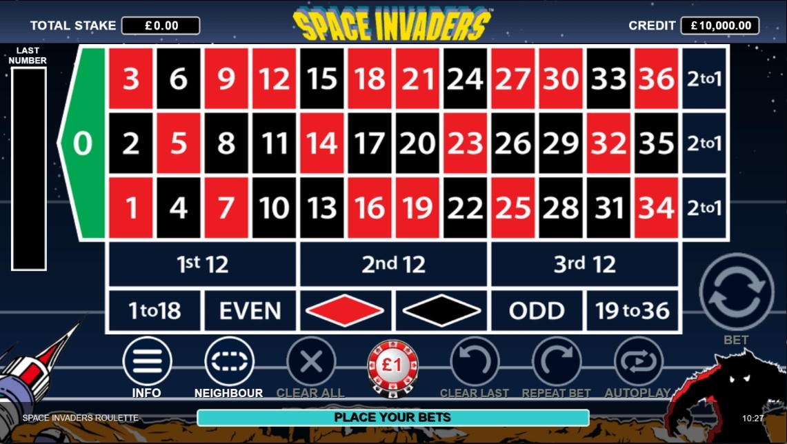 Space Invaders Roulette