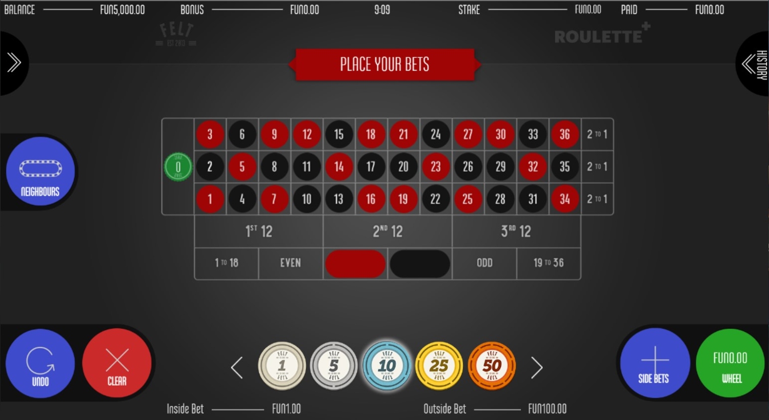 Roulette Plus (Felt)