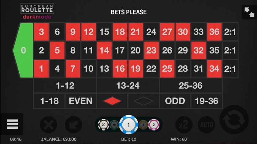 European Roulette Darkmode
