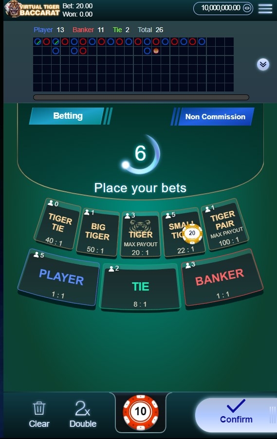 Virtual Tiger Baccarat