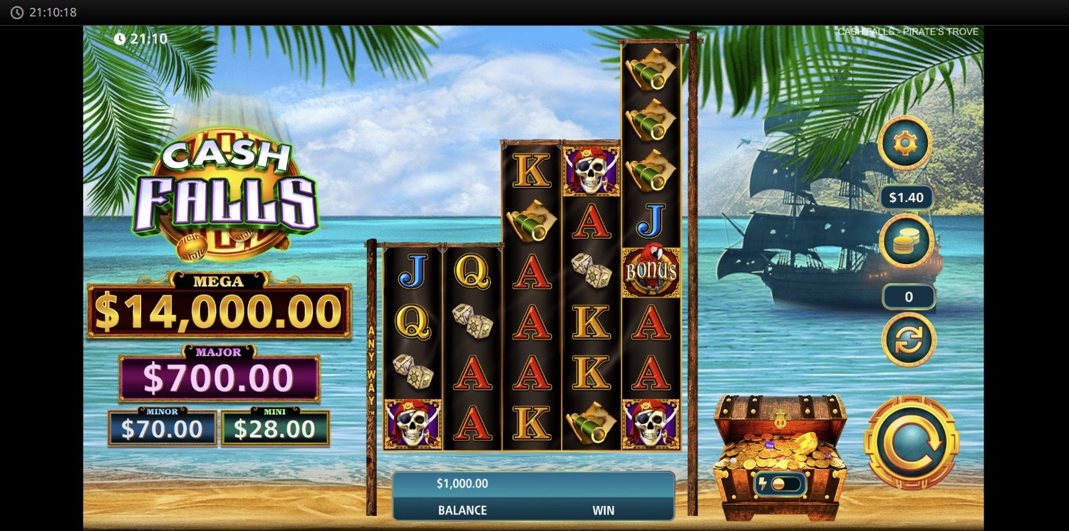 Cash Falls Pirate’s Trove