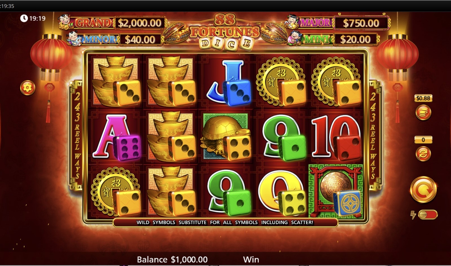 88 Fortunes Dice