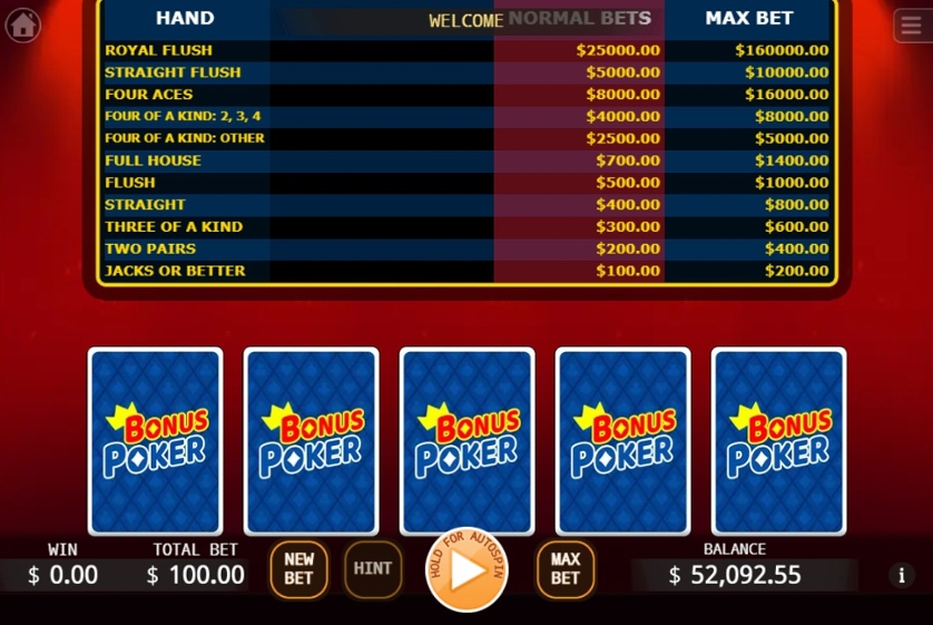 Bonus Poker (KA Gaming)