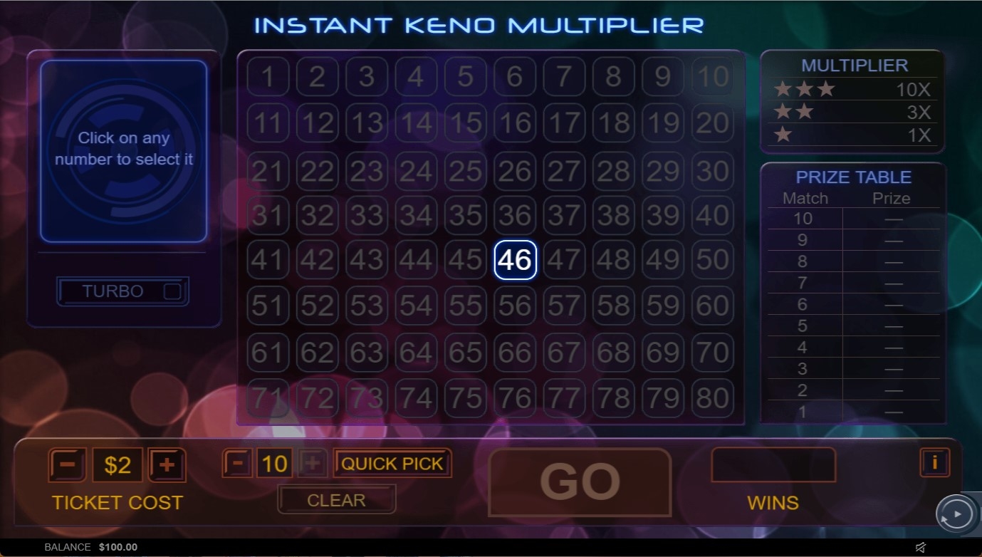 Instant Keno Multiplier