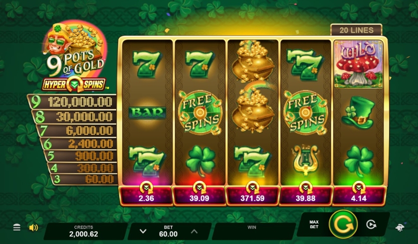 9 Pots of Gold Hyper Spins