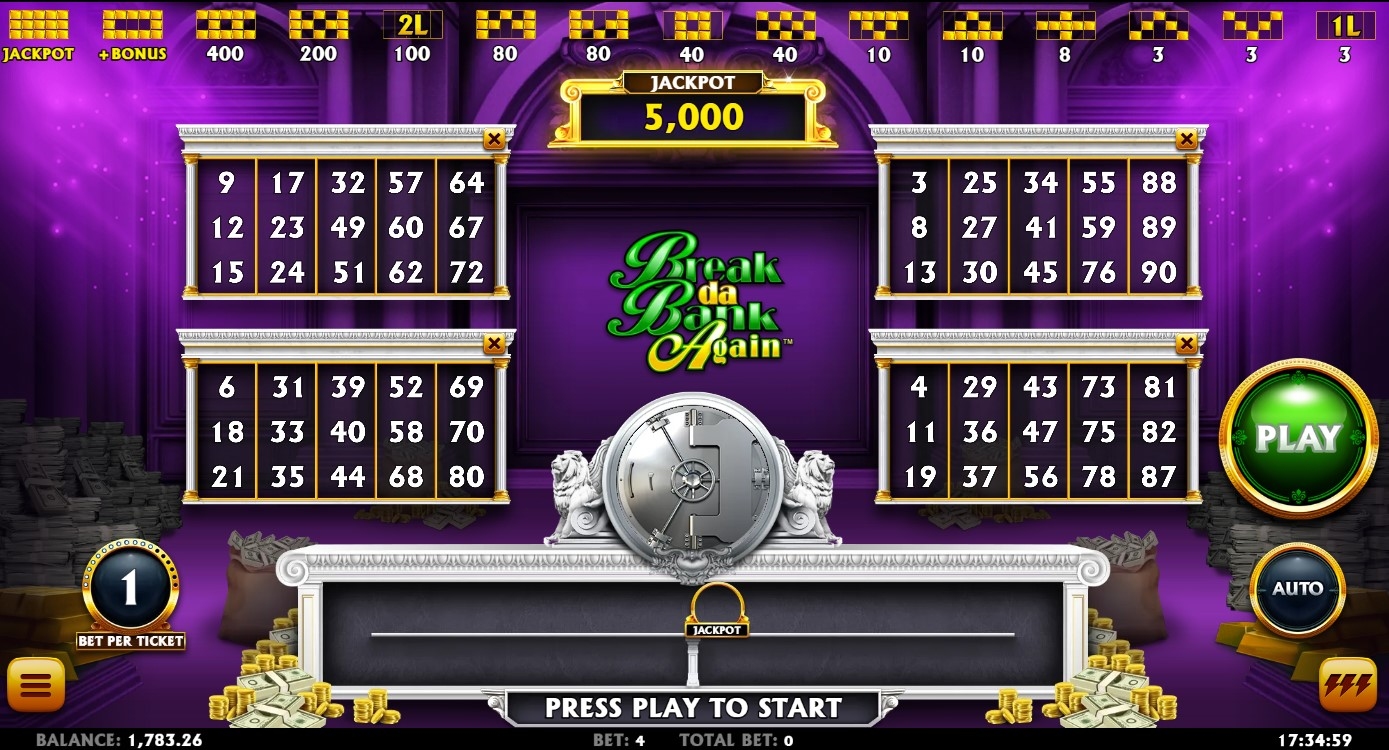 Break da Bank Again Video Bingo