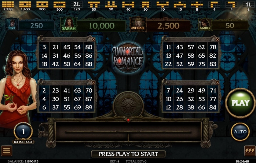 Immortal Romance Video Bingo