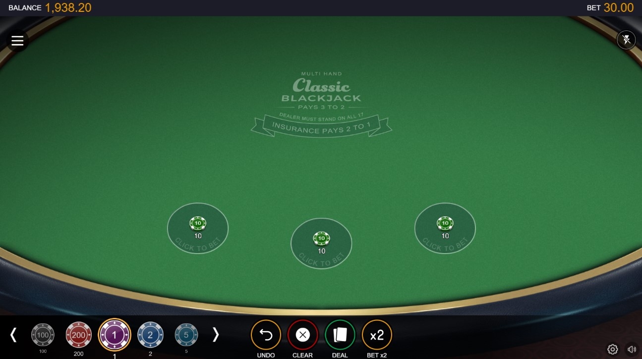 Multihand Classic Blackjack