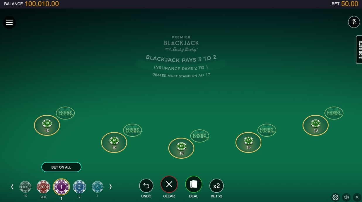 Premier Blackjack with Lucky Lucky