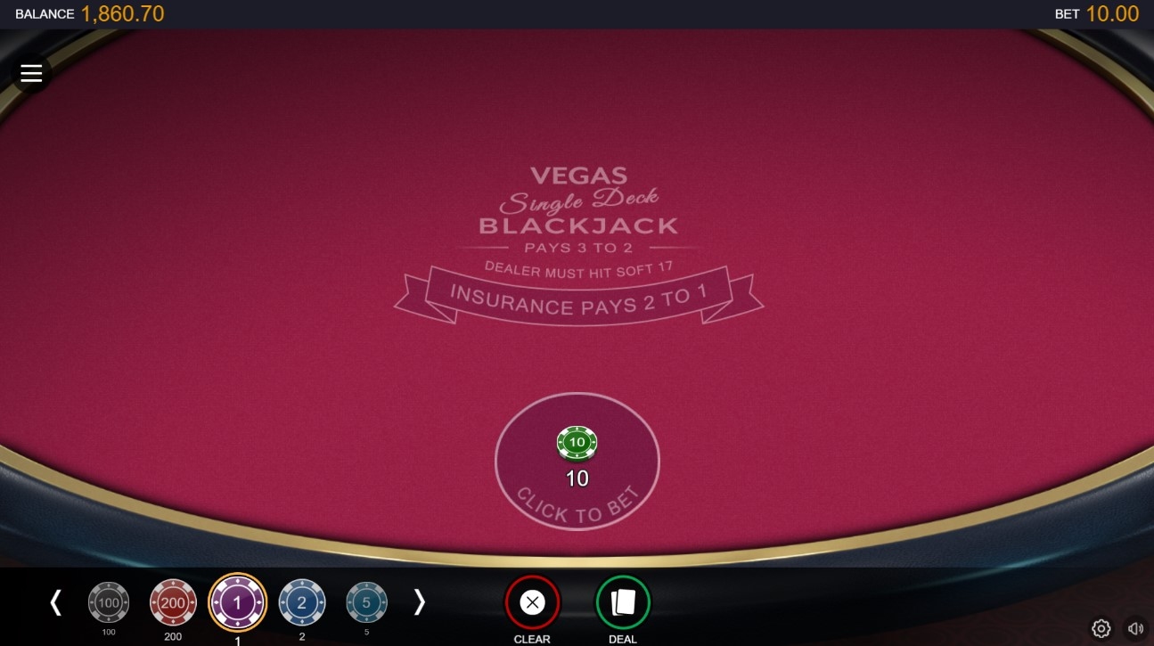 Vegas Single Deck Blackjack