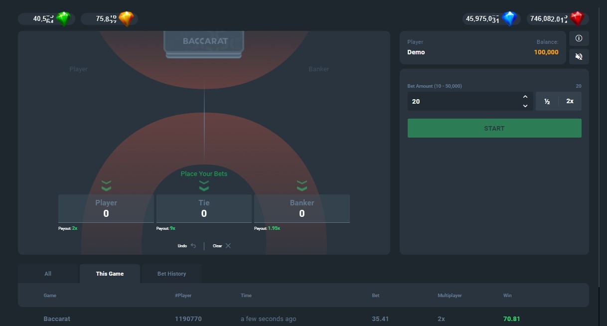 Baccarat (Popok Gaming)