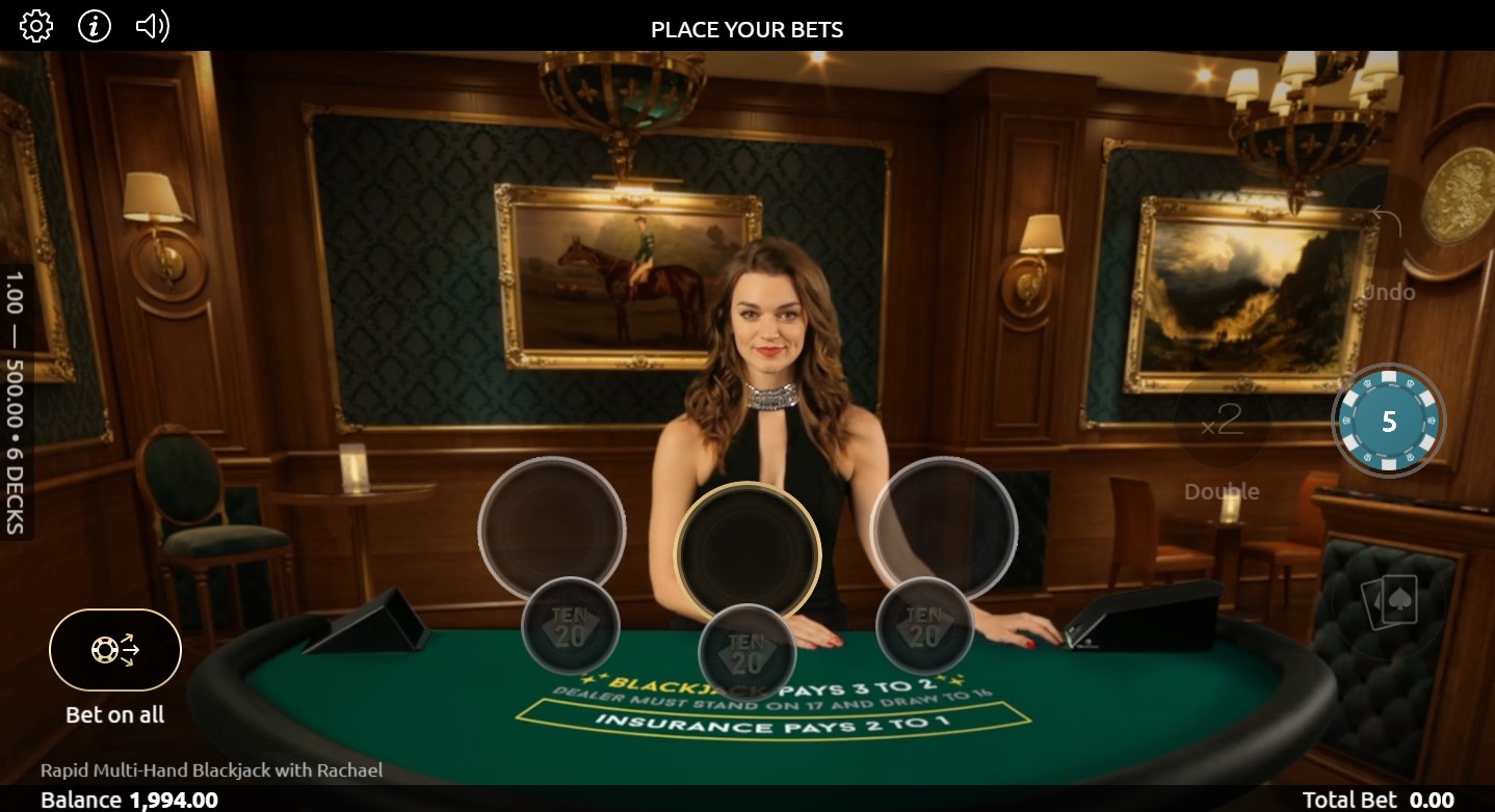 Rapid Multihand Blackjack with Rachael