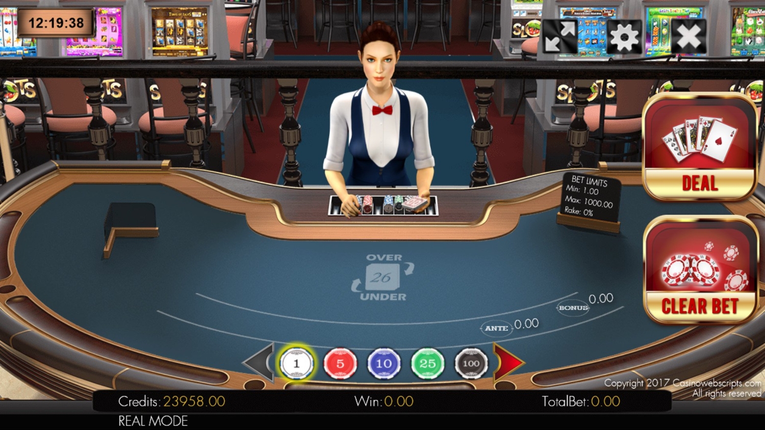 Over or Under 26 Joker 4Card 3D Dealer