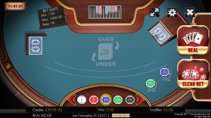 Over or Under 26 4Card Joker