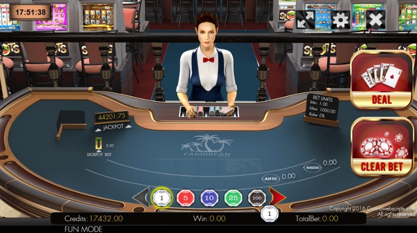 Caribbean Poker 3D Dealer