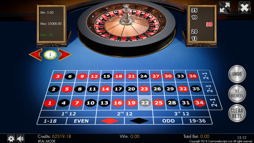No-Zero Roulette 3D Advanced