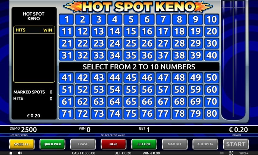 Hot Spot Keno