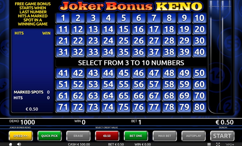 Joker Bonus Keno